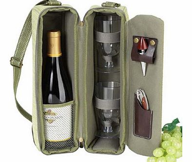 Wine Bottle Cooler Bag with Glasses 3858