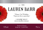 Wine Personalised Red Wine with Floral Label Design