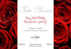 Wine Personalised Red Wine with Roses Label Design
