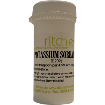 WINE STABLISER POTASIUM SORBATE 25GRM