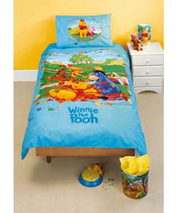 WINNIE THE POOH Autumn Single Duvet Cover Set