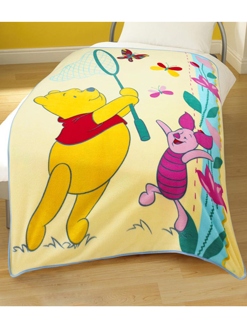 Winnie the Pooh Butterfly Large Fleece Blanket