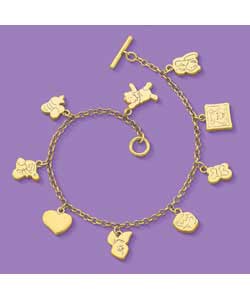 Winnie the Pooh Gold Plated Multi Charm Bracelet
