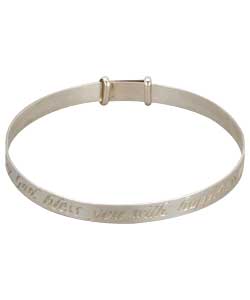 Winnie the Pooh Sterling Silver Boys Message Expander Bangle