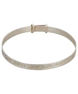 Winnie the Pooh Sterling Silver Boys Message Expander Bangle