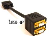 Wired--up GOLD HIGH RESOLUTION VGA / SVGA SPLITTER ADAPTER UK - wired--up