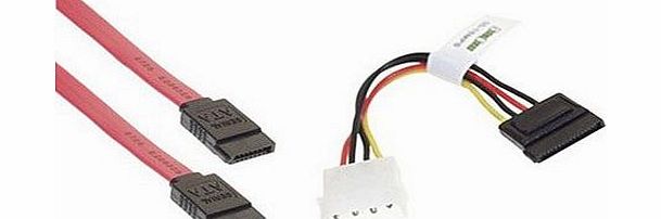 Wired-up Wired--Up 1 SATA Power Adapter Cable and 1 SATA Data Cable