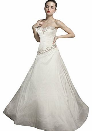 WitBuy Sweetheart Beading Taffeta A-line Chapel Train Bridal Gown