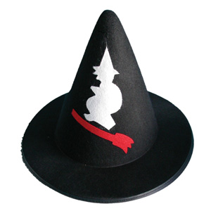 Witch hat, black felt