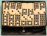 Dominoes-double nine, plastic,black spots,spinners-00122