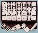 Dominoes-double nine, plastic with black spots- 00118