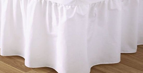 WL wish.list LUXURY PLAIN DYED POLYCOTTON FITTED VALANCE SHEET - SOFT FABRIC (White, Double)