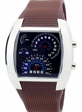 WLM New Flash LED Watch Sports Car Meter Dial Men Digital Wrist Watch on sale
