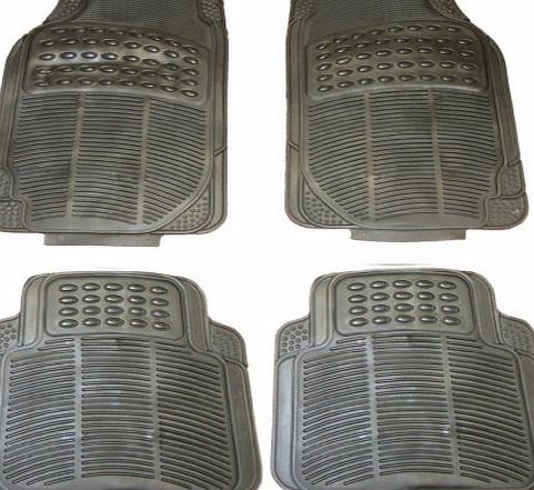 wlw Universal Fit 4 Piece Waterproof Heavy Duty BLACK Rubber Front amp; Rear Car Non-Slip Floor Mats   Styled Keyfob