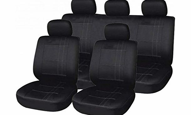 wlw  Universal Fit Black With Pin Strip Car Seat Covers Type 16   Styling Keyfob