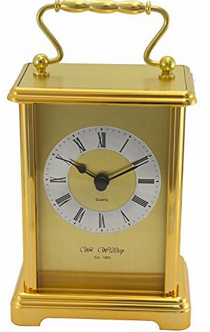 Wm Widdop Gold Colour Two Tone Gilt Carriage Clock