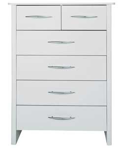 4 Wide 2 Narrow Drawer Chest - White