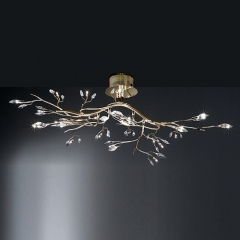 Albero Glass and Gold Coloured Ceiling Light