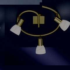 Angola Matt Brass Circular Ceiling Light 3 Spots