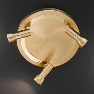 Wofi Lighting Belize Brass-matt Circular Ceiling Light With Three Spotlights