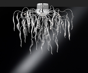 Wofi Lighting Charlston Modern Chrome And Glass Ceiling Light