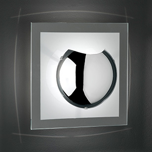 Wofi Lighting Colombo Modern Chrome And Glass Square Wall Light