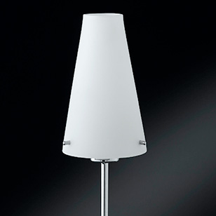 Wofi Lighting Dallas Modern Low Energy Table Light With A Chrome Base And A White Glass Shade