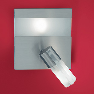 Wofi Lighting Guinea Modern Nickel Wall Light With A Single Spot And A Recessed Light In The Back Plate