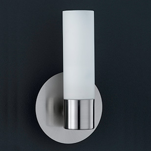 Wofi Lighting Katar Energy Saving Wall Light Modern Nickel-matt With White Opaque Glass Shade