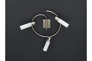 Wofi Lighting Katar Modern Energy Saving Ceiling Light In Nickel-matt With White Glass Shades