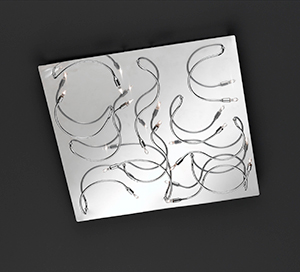 Wofi Lighting Malong Modern Chrome Square Ceiling Light