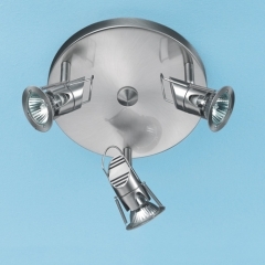 Minit Nickel Round Ceiling Light with 3 Spots