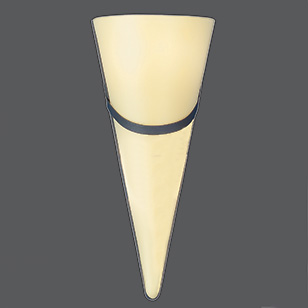 Wofi Lighting Prince Modern Funnel Shaped Glass Wall Light In Brown Rust Effect With Pale Yellow Glass