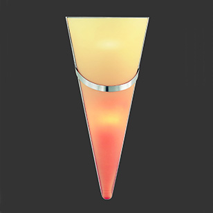 Wofi Lighting Prince Modern Wall Light Nickel-matt With Orange Gradient Glass Shade