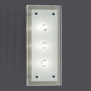 Wofi Lighting Sole Modern 3 Light Rectangular Ceiling Light With Clear And Opal Glass