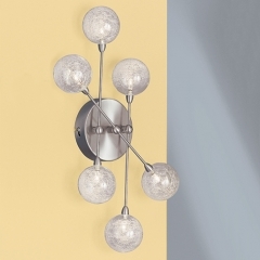 Wofi Lighting Sputnik Modern Frosted Glass Wall Light