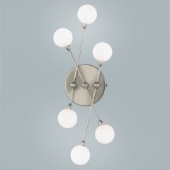 Wofi Lighting Sputnik Modern White Glass Wall Light