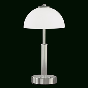 Wofi Lighting Table Lamp Modern Nickel-matt With White Opaque Glass Shades