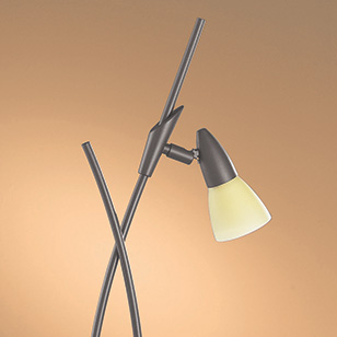 Wofi Lighting Vito Table Lamp Modern Rust Effect With Pale Yellow Opaque Glass Shade
