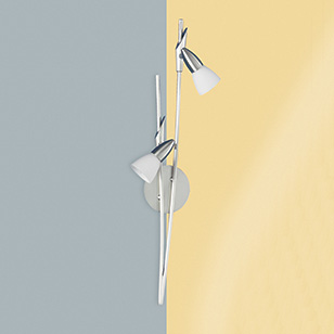 Wofi Lighting Vito Wall Light Modern Nickel-matt With White Opaque Glass Shades