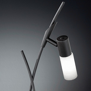 York Modern Low Energy Table Lamp With A Brown Rust Effect Base And White Glass Shade