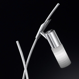 York Modern Low Energy Table Lamp With A Nickel Base And White Glass Shade