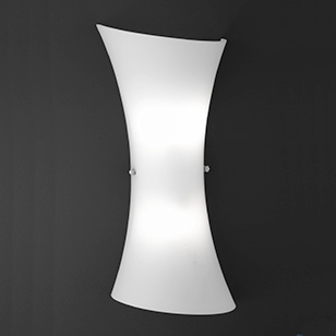 Wofi Lighting Zibo Modern Curvy White Glass Wall Light