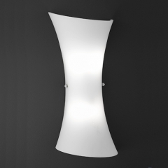 Wofi Lighting Zibo White Glass Wall Light Large