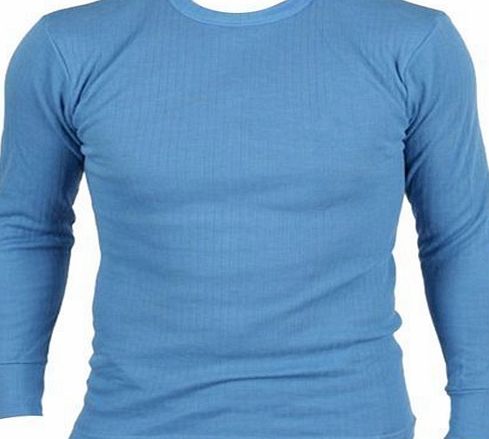 WOH Mens Thermal Underware Long Sleeve T-Shirt Vest Top Ski Work Winter In 3 Colours Sizes Small Medium Large X Large XX Large (Large, Blue)