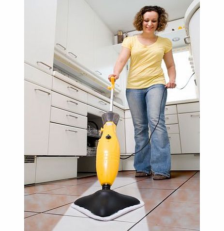 900W 360 degree Lightweight Steam Mop Upright Cleaner - Complete with 1 Micro Fibre Cloth & 1 Coral Cleaning Cloth - Hygienic H2O Cleanliness without Chemicals! Ideal for Hard Floor, PVC, Bat