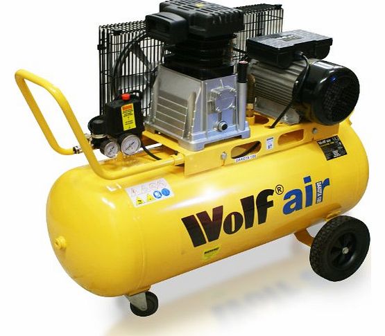 Wolf Dakota 90 Litre, 3HP, 14CFM, 240v, MWP 150psi, 10BAR Twin Cylinder Pump Belt Driven Air Compressor