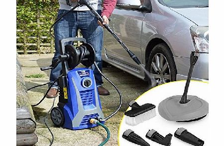 Wolf Pro Blaster 1 165BAR Pump 240v 2200W Power Pressure Washer with Accessories Including Patio Cleaner, Car Brush, High Pressure Hose Reel and Angled Nozzle for Vehicle and Gutter Cleaning