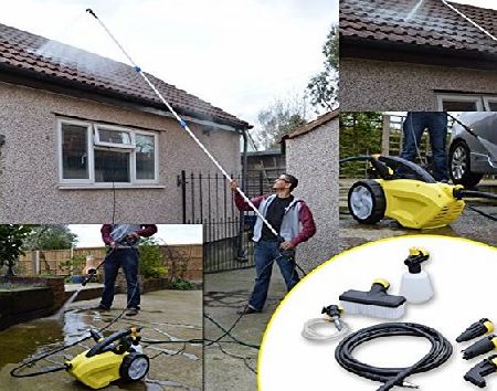 Wolf Sky Blaster 1500 Watt, 240v Pressure Power Washer   Sky Reacher Telescopic Cleaning Lance - Clean Conservatory Roof, Greenhouse, Van, Caravan, Gutter, High Windows and Other Hard to Reach Areas a