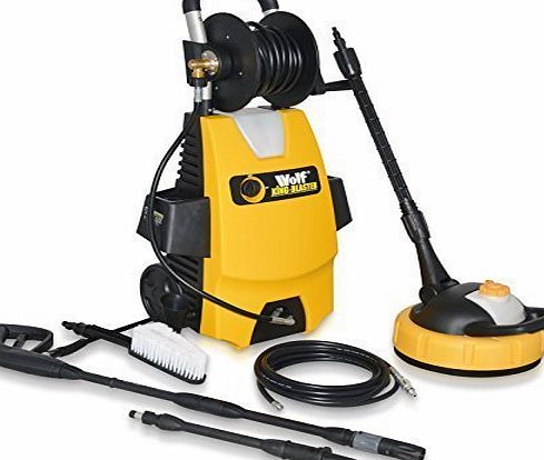 Wolf Wheel Mounted Wolf Garden KING Blaster Power Pressure Washer - Full Kit Includes: Patio Cleaner, Car Brush, Turbo Lance and Drain Cleaner COMPLETE KIT FOR EVERY HOUSEHOLD